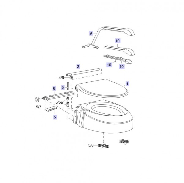 Ersatzteile Aquatec 900 10: Armlehnenauflage Hier finden Sie passende Ersatzteile für die Toilettensitzerhöhung Aquatec 900.Folgen Sie zur Auswahl bitte dem Bild und den Zahlen:Ersatzteil 1: DeckelErsatzteil 2: Befestigungsrohr für DeckelErsatzteil 4: Clip (1 Stück)Ersatzteil 5: MontagesetErsatzteil 5a: SchnellspannverschraubungErsatzteil 5b: KlebepadsErsatzteil 6: QuerstrebeErsatzteil 7: SterngriffschraubeErsatzteil 8: Befestigungskreuz (1 Paar)Ersatzteil 9: Armlehnen (1 Paar)Ersatzteil 10: Armlehnenauflage inkl. SchraubenLieferumfang1 x gewähltes Ersatzteil