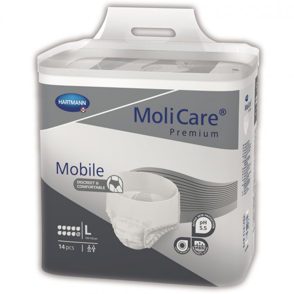 Hartmann MoliCare® Premium Mobile 10 Tropfen Gr. L (1x14 Stk.) Die Hartmann MoliCare Premium Mobile sind Inkontinenzslips