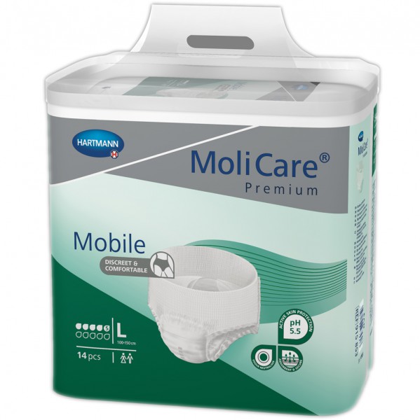 Hartmann MoliCare® Premium Mobile 5 Tropfen Gr. L (1x14 Stk.) Die Hartmann MoliCare Premium Mobile sind Inkontinenzslips