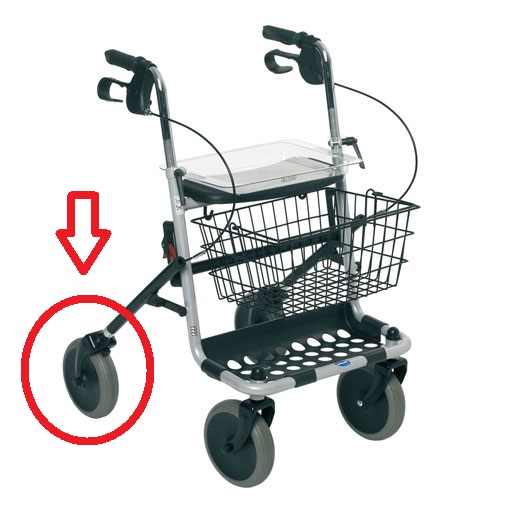 Invacare Ersatzrad für Banjo Rollator & Delta Gehrad Gehwagen