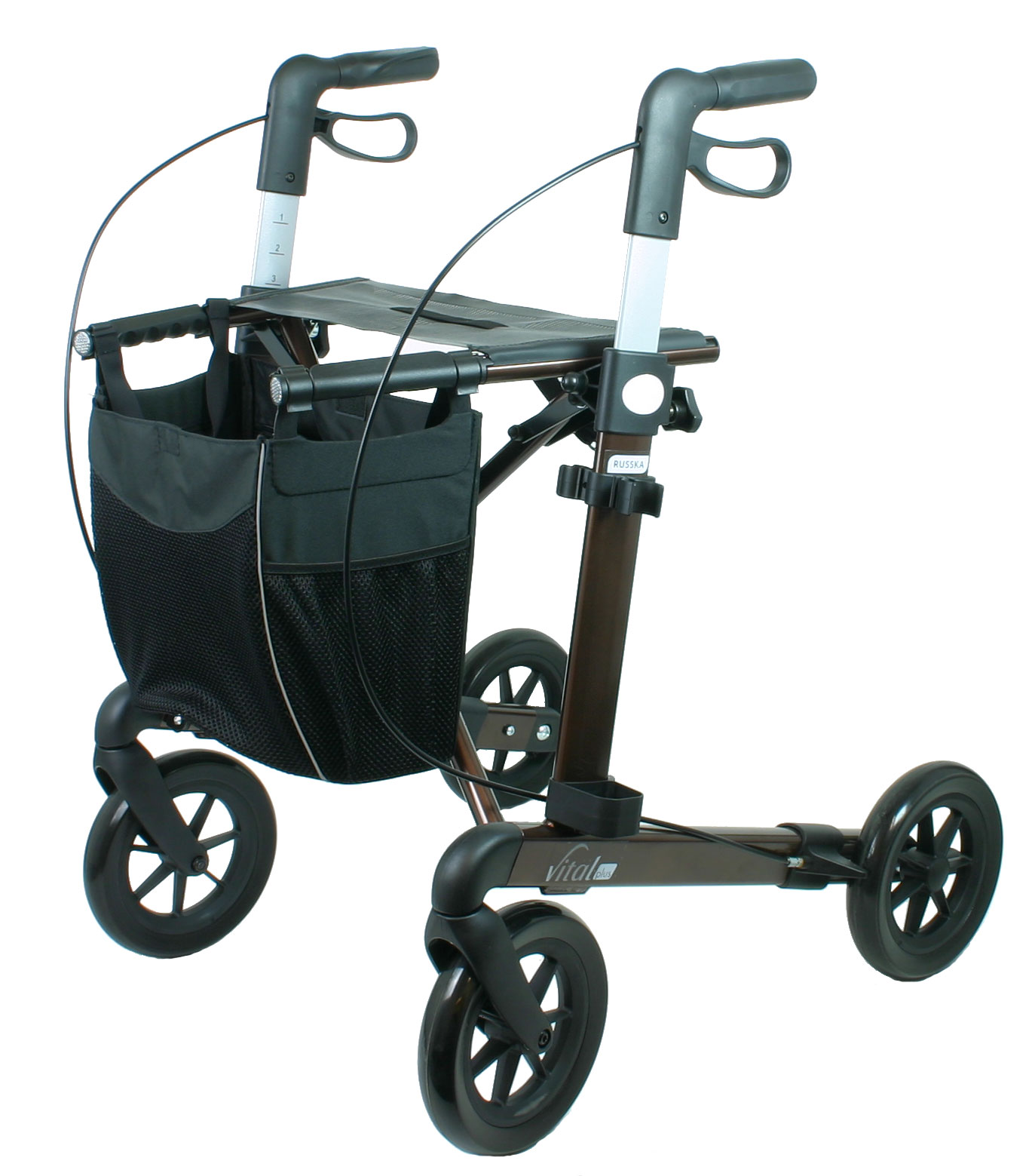 Russka Vital Plus 62 Rollator Softbereifung Komfortnetz Leichtgewichtsrollator (derzeit nur in grau erhältlich)