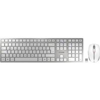 CHERRY DW 9100 SLIM – Tastatur-und-Maus-Set – kabellos – 2,4 GHz, Bluetooth 4,2 – QWERTZ – Deutsch – Weiß/Silber (JD-9100DE-1)