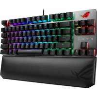 ASUS ROG Strix Scope TKL Deluxe – Tastatur – Hintergrundbeleuchtung – USB – Deutsch – Tastenschalter: CHERRY MX Brown – Grau, Schwarz