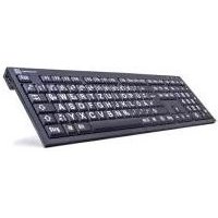 LogicKeyboard XL Print PC Slim Line NERO – Tastatur – USB – Deutsch – Weiß auf Schwarz – mit LogicLight