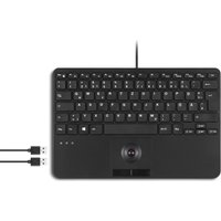 Perixx PERIBOARD-526 H DE Kabelgebundene Mini-USB-Tastatur mit Trackball – Scherentasten – Tastatur – Touchpen – Optisch – QWERTZ – USB 2.0 (PERIBOARD-526 H DE)