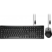 Wentronic Goobay USB Tastatur-Maus-Set, Schwarz – kabelgebundenes Desktop Set, USB 1.1 (96493)