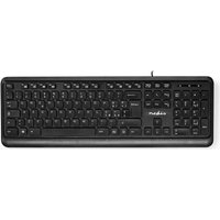 Nedis KBMU200BKUS Tastatur USB QWERTY US International Schwarz (KBMU200BKUS)