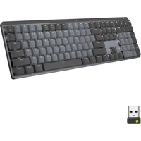 Logitech Master Series MX Mechanical – Tastatur – hinterleuchtet – kabellos – Bluetooth LE – QWERTY – US International – Tastenschalter: Tactile Quiet – Graphite (920-010757)