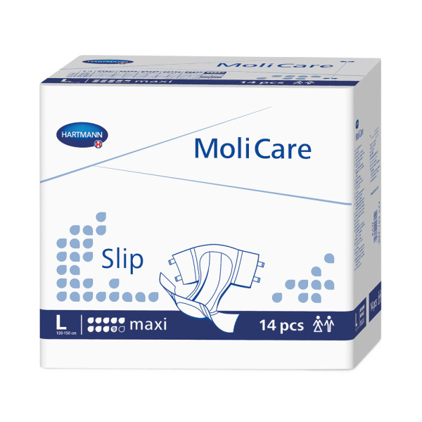 Hartmann MoliCare® Slip Maxi 9 Tropfen L (1x14 Stück) Der MoliCare® Slip Maxi 9 Tropfen eignet sich für schwerste Harn- und oder Stuhlinkontinenz und als Nachtversorgung.Mehrlagiger