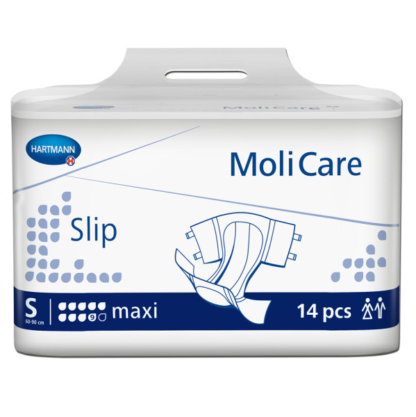 Hartmann MoliCare® Slip Maxi 9 Tropfen S (1x14 Stück) Der MoliCare® Slip Maxi 9 Tropfen eignet sich für schwerste Harn- und oder Stuhlinkontinenz und als Nachtversorgung.Mehrlagiger