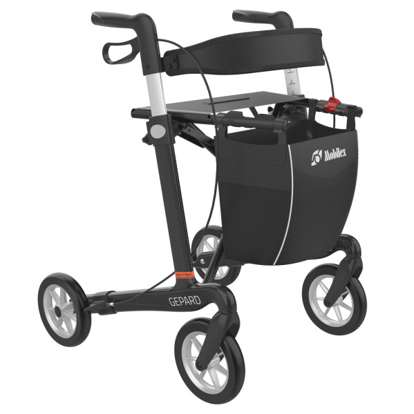 Mobilex Leichtgewichtrollator Gepard mit Softrädern 62 cm   lila Der Mobilex Leichtgewichtrollator Gepard hat einen Carbon-Rahmen mit Aluminium-Bestandteilen und ist damit besonders leicht und wendig.Mit Kreuzgelenk zum ZusammenfaltenMit TransportsicherungVariante mit weichen SofträdernZwei FeststellbremsenFarbe:schwarzlilagelbMaße:Sitzhöhe (Größe): 62 cmGesamtbreite: 66 cmGesamtbreite gefaltet: 22