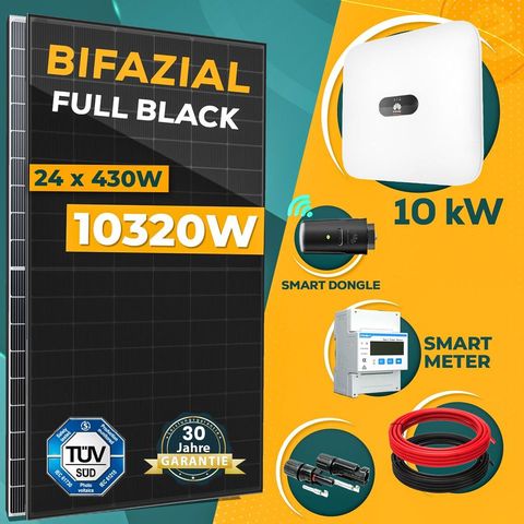 Enprovesolar 10320W Photovoltaik Solaranlage Set mit 24x430W Bifaziale Solarmodule und Huawei SUN2000 10KTL M1 HC Hybrid Wechselrichter