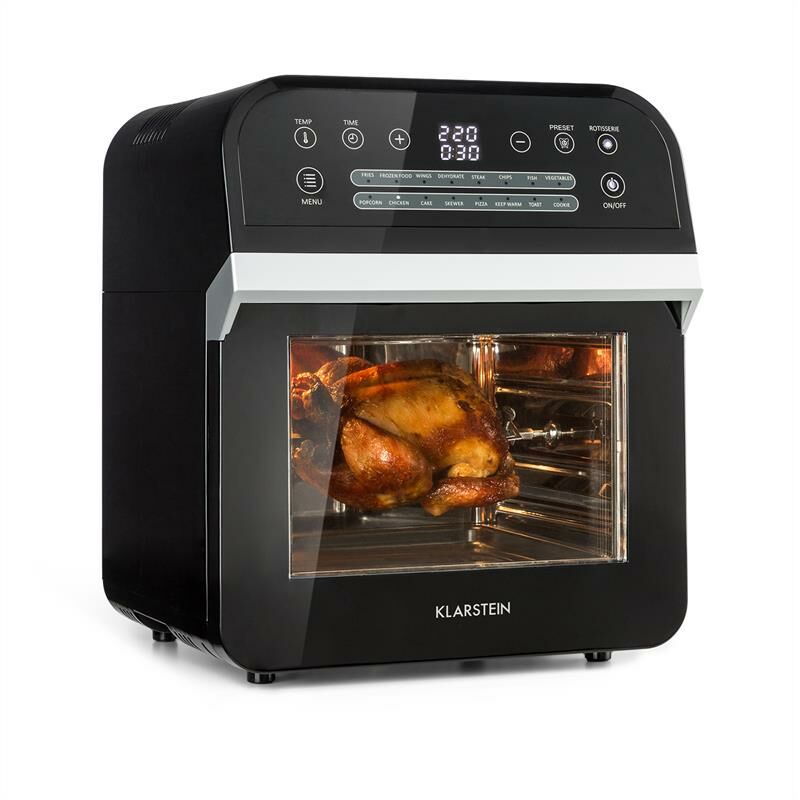 AeroVital Cube - Heißluftfritteuse, Heißluftgarer, Airfryer ohne Öl, 50 bis 220 °c, Heissluftfriteuse mit 1600 Watt, 12 Liter Volumen, Timer, 13