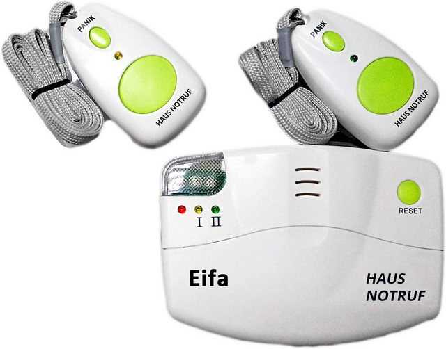 Eifa Alarm Notruf Knopf Senioren Notrufknopf Hausnotruf Pflegedienst Alarmanlage (3 verschiedene Lautstärken)