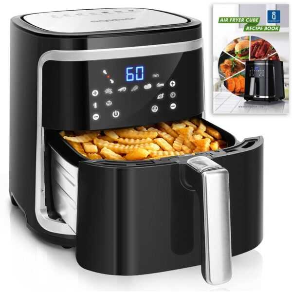 Heißluftfritteuse 7L xxl Friteuse Heissluft 1900 w Heissluftfriteuse, 7 Programmen, Warmhalten, 20 Rezepte, ohne Öl, für 6-10 Personen, Air Fryer mit