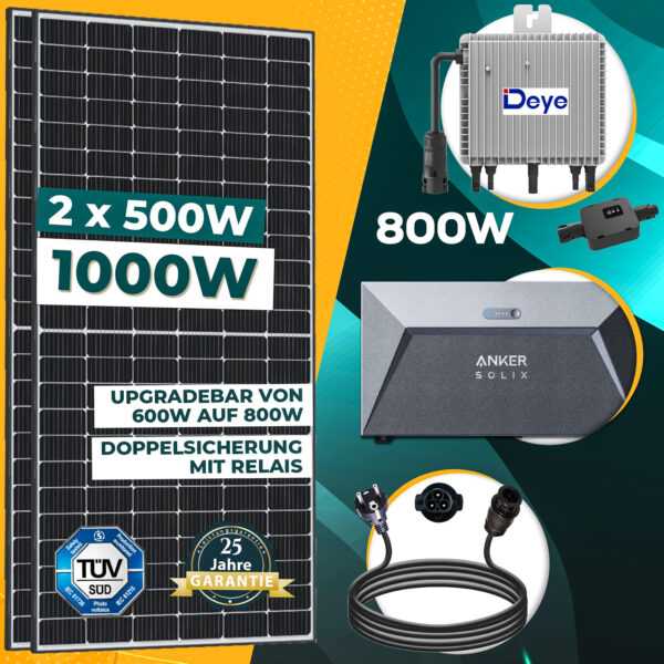 Enprove Solar Balkonkraftwerk mit Speicher 1000W