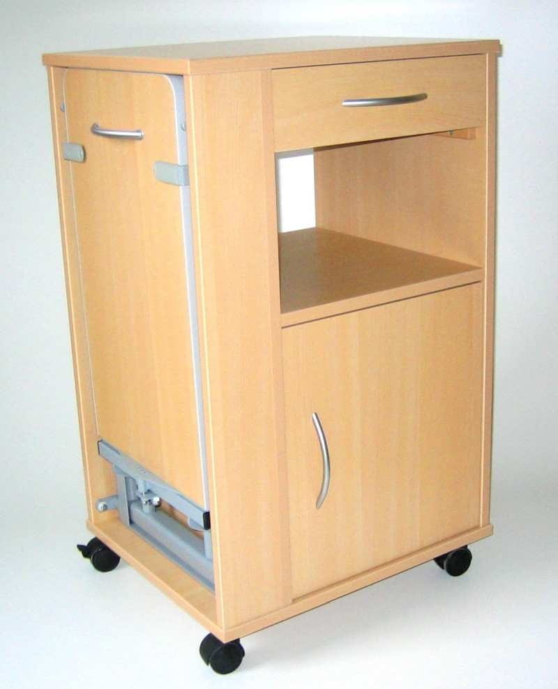 Nachtschrank tecfor care GmbH Palma Plus Nachtschrank PALMA PLUS • beidseitig bedienbar • 1 Schublade • offenes Zwischenfach • zwei Türen • Höhenverstellung stufenlos • beidseitig schwenkbar • Fallbremse • Einhand Bedienung • 4 Laufollen - 2 Laufrolle einzelfeststellbar