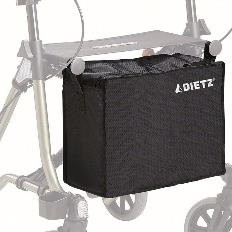 Tasche für Rollator Dietz Taima und Taima XC Elegante Rollatortasche in zwei Größen als Zubehör für die Leichtgewicht-Rollatoren TAiMA und TAiMA XC aus strapazierfähigem Nylon wasserabweisend bis 30° waschbar mit einer Hand leicht zu schließen