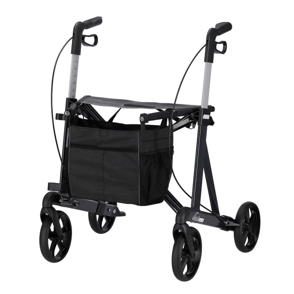 Russka Rollator Vital Plus XL 62 cm   grau Der Russka Rollator Vital Plus XL hat eine breite Sitzfläche von ca. 50 und eine extra hohe Belastbarkeit bis 200 kg. Die weichen Räder können Stöße von unebenen Untergründen gut abpolstern.Einfacher Klappmechanismus zum Falten und Faltsicherung mit MagnetGriffmulden an der Taschenhalterung erleichtern das Tragen des RollatorsReflektierende Außennähte der Tasche und innenliegenden SeitentaschenHöhenverstellung mit Nummerierung zum Wiederfinden der optimalen Griffhöhe und Arretierung mit großen SchraubköpfenMaße:Gesamtbreite: 69 cmGesamtlänge: 66 cmSitzbreite: ca. 50 cmAbstand zwischen den Handgriffen: 56 cmBreite im gefalteten Zustand: 24 cmSitzhöhe: 62 cmGriffhöhe: 75 - 102 cmGewicht: 8