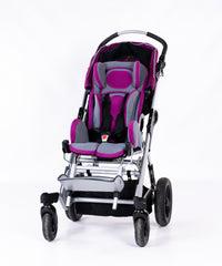 Kinderwagen Otto Bock Kimba Spring Neo Reha Buggy Lila Artikelzustand siehe Fotos (ohne Haltebügel) Model: Spring - GR. 1 Straßengestell Schiebegriffhöhe: 76 - 114 cm Breite: 60 / 63 cm Kippung der Sitzaufnahme: -35° bis +35° Gewicht: 8