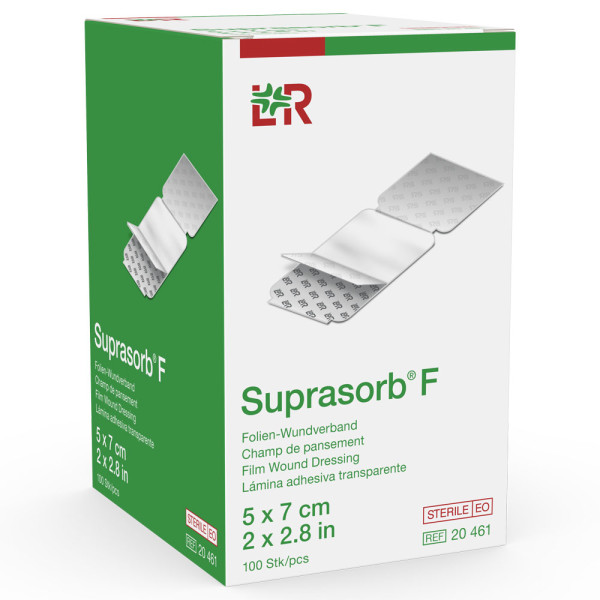 L&R Suprasorb F Folien-Wundverband steril 5×7 cm (100 Stk.)