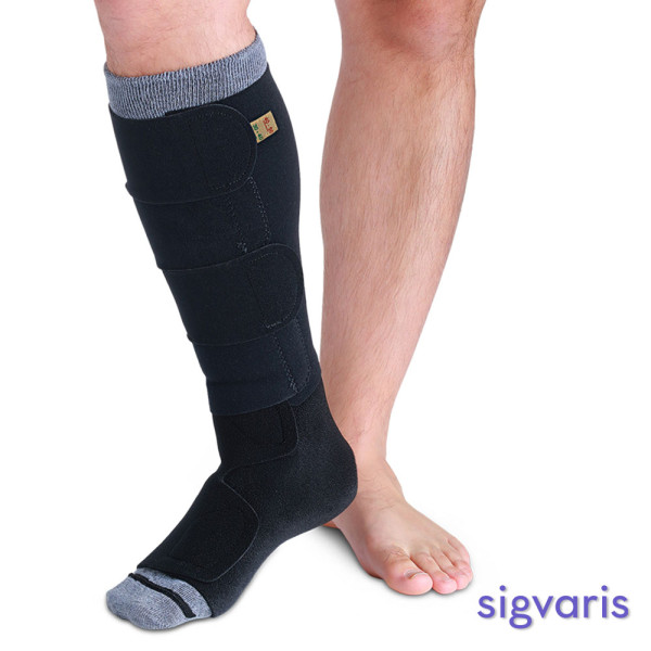 Sigvaris Compreflex Standard Calf & Foot Wrap Ödemtherapie XXL   schwarz   tall